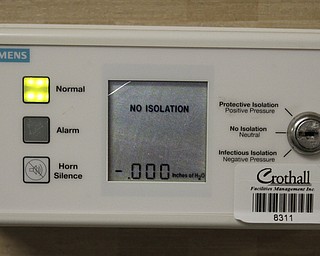        ROBERT K. YOSAY  | THE VINDICATOR...St Elizabeths Medical Center - Isolation Room  - Control panel for room.  with extra door sealents and controls ..-30-