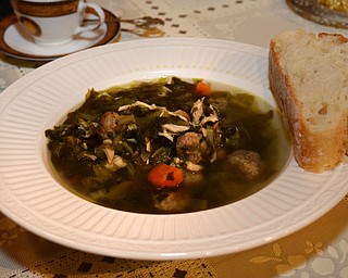 Katie Rickman | The Vindicator.Wedding soup will be one of the many cultural foods that will be offered during the annual international dinner at Bethel Lutheran Church that will be held at the church on Oct. 25, 2014.