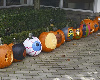 Katie Rickman | The Vindicator.Decorated and carved pumpkins line the walkway of Fellows Riverside Gardens days before the annual Pumpkin Walk.