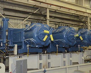 Katie Rickman | The Vindicator.A compressor is assembled in the shop at Dearing Compressor and Pump Company in Youngstown on October, 17, 2014.