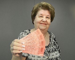 Katie Rickman | The Vindicator.Pat Hoffman poses with the tickets she won to see Vicki Lawrence at Packard Music Hall Saturday, October 18, 2014.