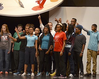 Katie Rickman | The Vindicator.Students perform during the dress rehearsal of the collaborative performance of  Ragtime  that Canfield High School and Chaney High School will perform.