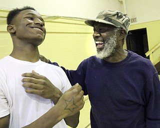 William D. Lewis the vindicator .pastor charles Hudson talks about his bondage breakers program at Martin Luther Luhteran Church in Youngstown With him is Rawsheen McElroy, 16, of youngstown who is in the program.