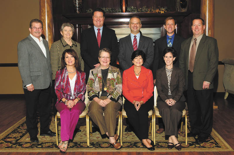 SPECIAL TO THE VINDICATOR
Receiving this year’s philanthropy awards, in front from left to right, are Renee DiSalvo, Youngstown Air Reserve Base Community Council; Catherine Powers, Mr. and Mrs. Edward W. Powers; Joanne Preston; and Stacey Walberg, Walberg Family Pharmacies. In back are Paul O’Brien, Youngstown Air Reserve Base Community Council; Eleanor Watanakunakorn; Dave Coy, WKBN TV-27; Scott Schulick, Rotary Club of Youngstown; Bretton Walberg, Walberg Family Pharmacies; and Paul Garchar, Rotary Club of Youngstown.