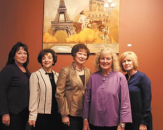 ROBERT K. YOSAY  | THE VINDICATOR Angels of Easter Seals are preparing for the annual Holiday Brunch and Sweet Shoppe set for Dec. 10. From left to right are event chairwomen, Kathy Carroll, Joan Zarlenga, Geri Kosar, President Lynn Sahli and Phyllis Bacon. 