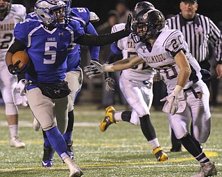 William D. Lewis the vindicator  HubbardsCam Ingram(5) eludes Tallmadge's Quentin Teeling(20) during 11-7-14 game ...