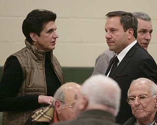        ROBERT K. YOSAY  | THE VINDICATOR..Mike Sciortino  talks with Carol Rhimedio Righetti  at St Lukes  Boardman