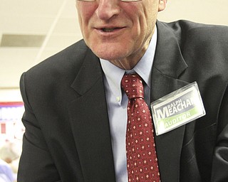 William D. Lewis the Vindicator  Ralph Meachum is all smiles as he gets election results Tuesday at Mahoning County GOP headquartershe won hte auditors race.