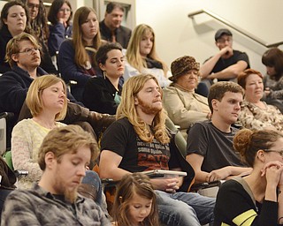 Katie Rickman | The Vindicator.Local artists and YSU students fill the auditorium at McDonough Museum of Art for the Power of The Arts panel discussion on Wednesday, Nov. 5, 2014.