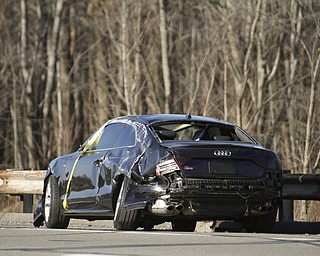        ROBERT K. YOSAY  | THE VINDICATOR..A multivehicle accident on the Ohio Turnpike in the Westbound lanes near Kirk Rd in Austintown - According to sources one was killed as well as multiple vehicles including a Canfield Fire Truck . Ohio Turnpike truck and several cars