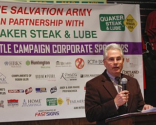        ROBERT K. YOSAY  | THE VINDICATOR..Robert Mastriana Chairperson of the RED KETTLE campaign  tells about the history of the Red Kettle.. and thanks all the volunteers...-30-.