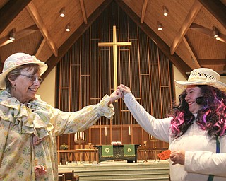 William D. Lewis the Vindicator Clowns for Jesus Judith Zyvith, left, and Bethany Bulone at Boardman United Methodist Church.
