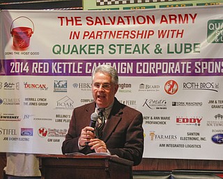        ROBERT K. YOSAY  | THE VINDICATOR..Robert Mastriana Chairperson of the RED KETTLE campaign  tells about the history of the Red Kettle.. and thanks all the volunteers...-30-.
