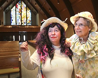 William D. Lewis the Vindicator Clowns for Jesus Bethany Bulone, left, and Judy Zyvith at Boardman United Methodist Church.