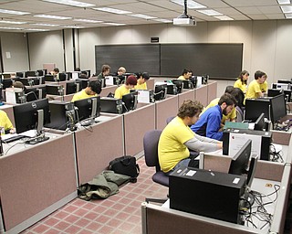 54 teams from across the world competed during the International Collegiate Programming Competition in Meshel Hall on the campus of Youngstown State University on Saturday morning.  Dustin Livesay  |  The Vindicator  11/8/14  YSU.