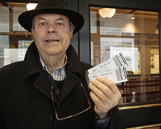        ROBERT K. YOSAY  | THE VINDICATOR..Joseph Planey happy to be one of the first to have his Traficant tickets.. for the DeYor Center.Nov. 30 public celebration of the life of former U.S. Rep. James A. Traficant Jr. -