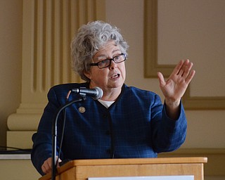 Katie Rickman | The Vindicator.Sister Mary McCormick speaks about the history of the Ursuline Sisters at the Tyler History Center in Youngstown on Thursday, Nov. 20, 2014.