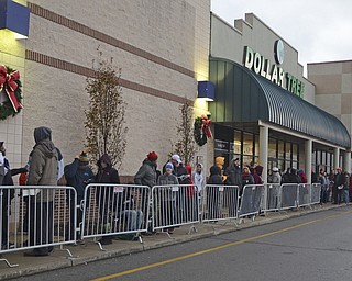 Katie Rickman | The Vindicator.A line continues to form an hour before Best Buy opened its doors at 5 p.m. for their Thanksgiving Day Sale on Thursday, Nov. 27, 2014.  According to Best Buy workers the earliest customer to arrive in line was at 4am on Thanksgiving morning.