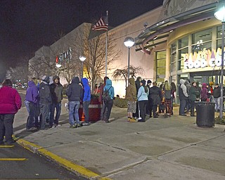 Katie Rickman | The Vindicator.A line forms at the main entrance of Southern Park Mall on Thursday, Nov. 27, 2014.  Customers who waited outside the entrance were eager to get their holiday shopping started.