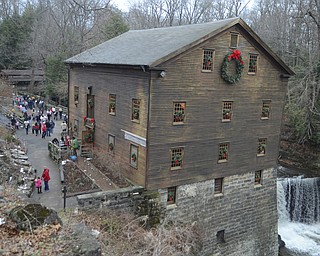 Katie Rickman | The Vindicator.Lanterman's Mill at Mill Creek Park during the Olde Fashioned Christmas on Saturday, Nov. 29, 2014.