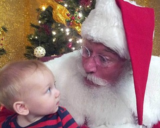 First visit with Santa for Thomas Sletvold of Twinsburg. Sent by his grandmother, Georgia Case of Austintown.