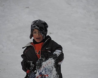 My nephew Andrew's first time sledding at Rocky Ridge. Taken by Janet Misel.