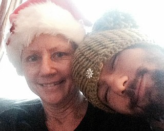 Laura Brown and her son Joe Zordich, both of Youngstown, in the holiday mood.