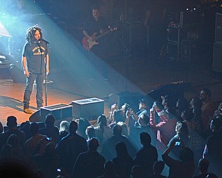 Katie Rickman | The Vindicator.Adam Duritz of Counting Crows sings during a packed out show at Packard Music Hall in Warren on Saturday, Dec. 6, 2014.