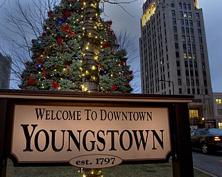 William D. Lewis The Vindicator  Holiday lights adorn downtown Youngstown.