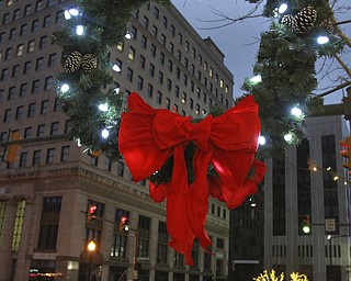 William D. Lewis The Vindicator  Holiday lights adorn downtown Youngstown.