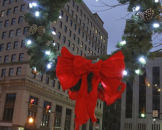 William D. Lewis The Vindicator  Holiday lights adorn downtown Youngstown.