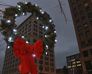 William D. Lewis The Vindicator  Holiday lights adorn downtown Youngstown.