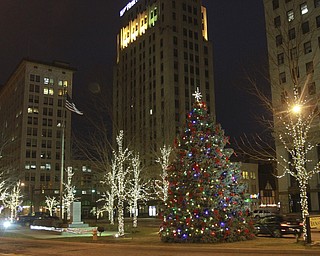 William D. Lewis The Vindicator  Holiday lights adorn downtown Youngstown.