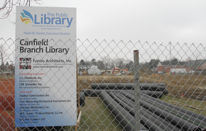        ROBERT K. YOSAY  | THE VINDICATOR. ..The New Canfield Library in Downtown Canfield...  under construction