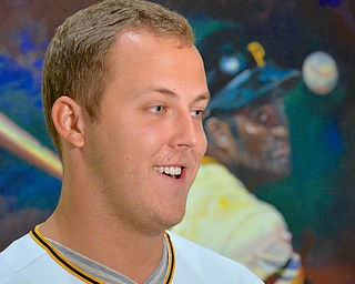 Jeff Lange | The Vindicator  Jameson Taillon smiles as he answers questions, Wednesday morning at the Butler Art Museum in Youngstown.