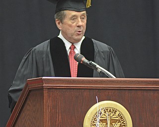 Katie Rickman | The Vindicator.Thomas Humphries, President/CEO of the Youngstown Warren Regional Chamber addresses graduates at Youngstown State University on Sunday, Dec. 14, 2014 at the Beeghly Center.