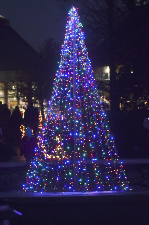 Katie Rickman | The Vindicator.A large Christmas tree on display in the garden  at Fellows Riverside Garden's Winter Nights display on Sunday, Dec. 14, 2014.