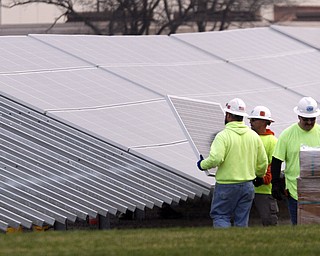        ROBERT K. YOSAY  | THE VINDICATOR..The GM Plant in Lordstown is working to install over 8,000 solar panels which will power 2% of the plant. The plant intends to have all of the panels installed and operational by the end of the year....