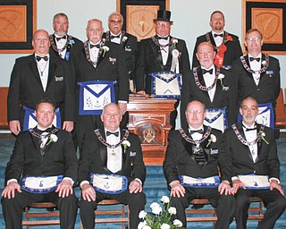 SPECIAL TO THE VINDICATOR: Argus Lodge 545 recently installed officers for 2015. Sitting, from left, are Cory Richards, Eric Cahalin, Richard Palmer and Eric Frenzel. Standing are Denny Furman, Charles Prachick, Thomas Hallden, Polyvios Pavlidis, Dale E. Hawkins, Clarence Shawver, Ryan Hamilton and Russell W. Gillam III.