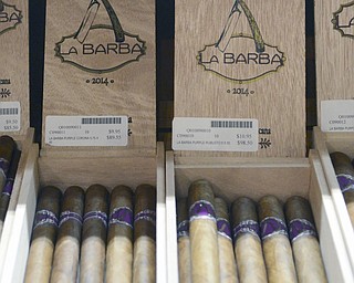 Katie Rickman | The Vindicator.La Barba cigars that are made by Gino Bellato's son on display at Havana House in Boardman on Wednesday, Dec. 17, 2014.