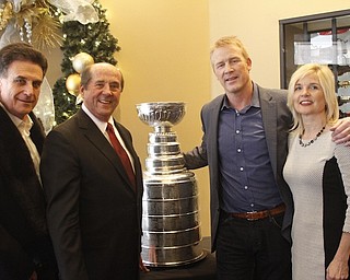        ROBERT K. YOSAY  | THE VINDICATOR..The Stanley Cup will be on display for photos in connection to its display at Friday night’s Phantoms game.Troy Loney and his wife Aafke  Loney with THE CUP  Bruce Zoldan and ..-30-