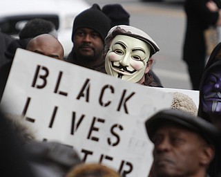        ROBERT K. YOSAY  | THE VINDICATOR...A peace march took place protesting police actions in cases surrounding the deaths of Michael Brown, Michael Garner, Tamir Rice, and others across the country from the Federal Courthouse on Commerce and WIck to City Hall to Mahoning County Courthouse .