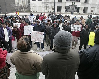        ROBERT K. YOSAY  | THE VINDICATOR...A peace march took place protesting police actions in cases surrounding the deaths of Michael Brown, Michael Garner, Tamir Rice, and others across the country from the Federal Courthouse on Commerce and WIck to City Hall to Mahoning County Courthouse .