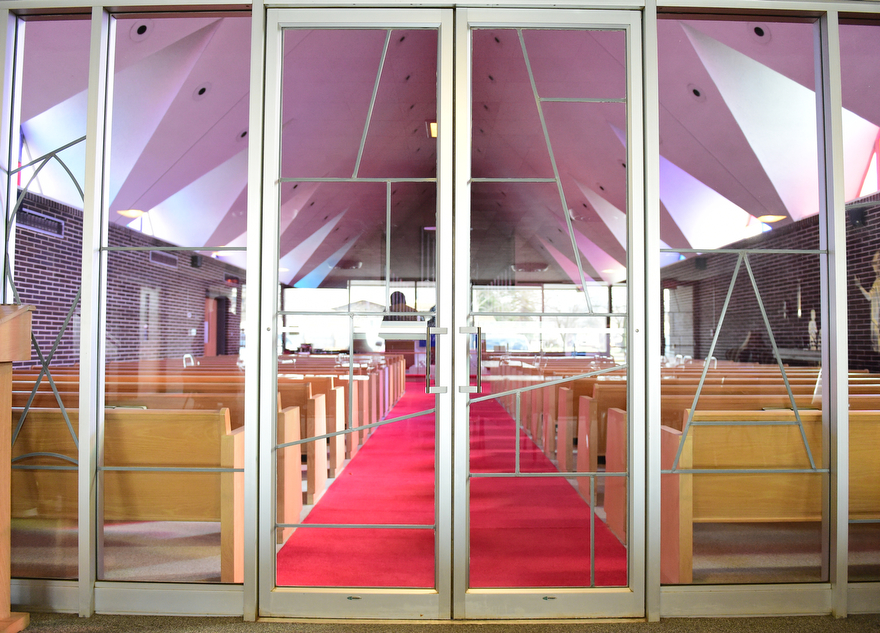 YOUNGSTOWN, OHIO - DECEMBER 22, 2014: The doors are closed to the church of Bethlehem Lutheran Church Monday morning. Photo by David Dermer/Youngstown Vindicator)