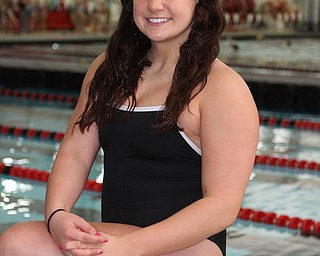Boardman High School swimmer Brooke Bailey poses for a picture during practice on Monday morning at the Youngstown State University Beeghly Center natatorium.  Dustin Livesay  |  The Vindicator  12/22/14  Youngstown State University.