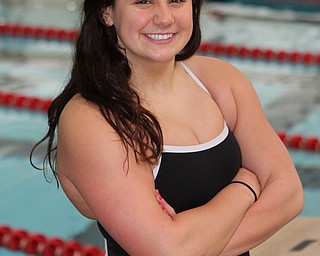 Boardman High School swimmer Brooke Bailey poses for a picture during practice on Monday morning at the Youngstown State University Beeghly Center natatorium.  Dustin Livesay  |  The Vindicator  12/22/14  Youngstown State University.