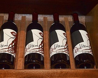 Katie Rickman | The Vindicator.RedHead wine developed by Cornel University senior Marisa Sergi on display at Luva Bella Winery in Lowellville.  Sergi developed the start-up wine as a part of her final project at Cornell.