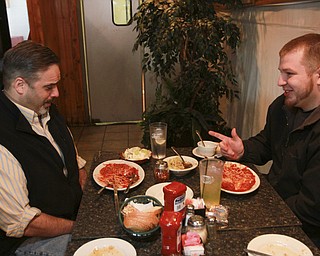 William D Lewis the vindicator Sean Kiniklis, left, and Tyler Manfull enjoy lunch at the MVR. Both work downtown and frequent the popular eatery often.