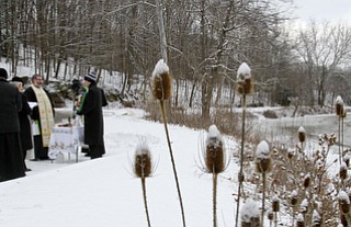 William D. Lewis The Vindicator  annual Orthodox Blessing of the Water at Mill Creek Park  Tuesday 1-6-15.