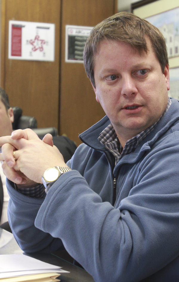 William D. Lewis the Vindicator Skip Slavin discusses details of upcoming Poland Activity Center.